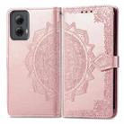 For Motorola Moto G Power 5G 2024 Mandala Flower Embossed Leather Phone Case(Rose Gold) - 1