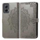 For Motorola Moto G Power 5G 2024 Mandala Flower Embossed Leather Phone Case(Gray) - 1