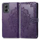 For Motorola Moro G Power 5G 2024 Mandala Flower Embossed Leather Phone Case(Purple) - 1