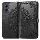 For Motorola Moro G Power 5G 2024 Mandala Flower Embossed Leather Phone Case(Black) - 1