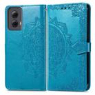 For Motorola Moro G Power 5G 2024 Mandala Flower Embossed Leather Phone Case(Blue) - 1