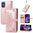 For Motorola Moto G Stylus 5G 2024 Mandala Flower Embossed Leather Phone Case(Rose Gold) - 1