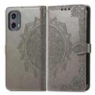 For Motorola Moto G Stylus 5G 2024 Mandala Flower Embossed Leather Phone Case(Gray) - 2