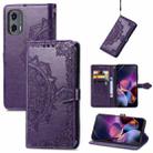 For Motorola Moto G Stylus 5G 2024 Mandala Flower Embossed Leather Phone Case(Purple) - 1