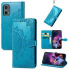 For Motorola Moto G Stylus 5G 2024 Mandala Flower Embossed Leather Phone Case(Blue) - 1