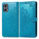For Motorola Moto G Stylus 5G 2024 Mandala Flower Embossed Leather Phone Case(Blue) - 2