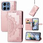 For Motorola Moto G 2025 Mandala Flower Embossed Leather Phone Case(Rose Gold) - 1