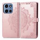 For Motorola Moto G 2025 Mandala Flower Embossed Leather Phone Case(Rose Gold) - 2