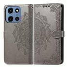 For Motorola Moto G 2025 Mandala Flower Embossed Leather Phone Case(Gray) - 2