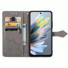 For Motorola Moto G 2025 Mandala Flower Embossed Leather Phone Case(Gray) - 3