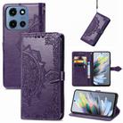 For Motorola Moto G 2025 Mandala Flower Embossed Leather Phone Case(Purple) - 1