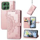 For Motorola Moto G Power 2025 Mandala Flower Embossed Leather Phone Case(Rose Gold) - 1