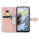 For Motorola Moto G Power 2025 Mandala Flower Embossed Leather Phone Case(Rose Gold) - 3