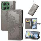 For Motorola Moto G Power 2025 Mandala Flower Embossed Leather Phone Case(Gray) - 1