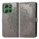 For Motorola Moto G Power 2025 Mandala Flower Embossed Leather Phone Case(Gray) - 2