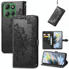 For Motorola Moto G Power 2025 Mandala Flower Embossed Leather Phone Case(Black) - 1