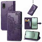 For Sharp Aquos Wish 3 Mandala Flower Embossed Leather Phone Case(Purple) - 1