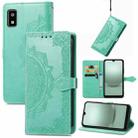 For Sharp Aquos Wish 3 Mandala Flower Embossed Leather Phone Case(Green) - 1