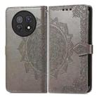 For Huawei Enjoy 60X Mandala Flower Embossed Leather Phone Case(Gray) - 2