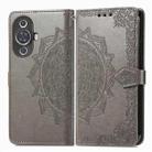 For Huawei Nova 11 Mandala Flower Embossed Leather Phone Case(Gray) - 2