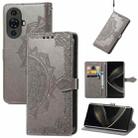 For Huawei Nova 11 Pro Mandala Flower Embossed Leather Phone Case(Gray) - 1