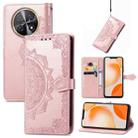 For Huawei Nova Y91 Mandala Flower Embossed Leather Phone Case(Rose Gold) - 1