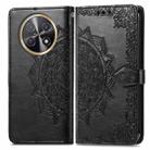 For Huawei Nova Y91 Mandala Flower Embossed Leather Phone Case(Black) - 2