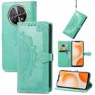 For Huawei Nova Y91 Mandala Flower Embossed Leather Phone Case(Green) - 1