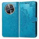 For Huawei Nova Y91 Mandala Flower Embossed Leather Phone Case(Blue) - 2