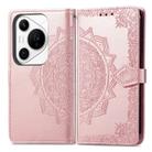 For Huawei Pura 70 Mandala Flower Embossed Leather Phone Case(Rose Gold) - 2