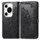 For Huawei Pura 70 Mandala Flower Embossed Leather Phone Case(Black) - 2