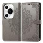 For Huawei Pura 70 Pro Mandala Flower Embossed Leather Phone Case(Gray) - 2