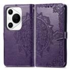 For Huawei Pura 70 Pro Mandala Flower Embossed Leather Phone Case(Purple) - 2