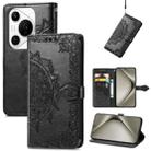 For Huawei Pura 70 Pro+ Mandala Flower Embossed Leather Phone Case(Black) - 1