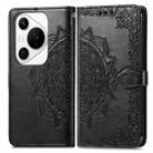 For Huawei Pura 70 Pro+ Mandala Flower Embossed Leather Phone Case(Black) - 2