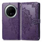 For Huawei Mate 70 Pro Mandala Flower Embossed Leather Phone Case(Purple) - 2