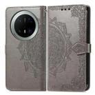 For Huawei Mate 70 Pro+ Mandala Flower Embossed Leather Phone Case(Gray) - 2