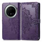 For Huawei Mate 70 Pro+ Mandala Flower Embossed Leather Phone Case(Purple) - 2