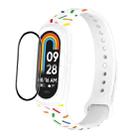 For Xiaomi Mi Band 8 ENKAY Hat-Prince Full Coverage Screen Protector + Adjsutable Silicone Sport Loop Strap Watchband(White) - 1