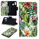 3D Colored Drawing Pattern Horizontal Flip Leather Case for Samsung Galaxy A40, with Holder & Card Slots & Wallet(Banana Leaf) - 1