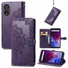 For Cubot P60 Mandala Flower Embossed Leather Phone Case(Purple) - 1