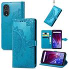 For Cubot P60 Mandala Flower Embossed Leather Phone Case(Blue) - 1