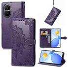 For Honor Play 7T Pro Mandala Flower Embossed Leather Phone Case(Purple) - 1