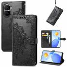 For Honor Play 7T Pro Mandala Flower Embossed Leather Phone Case(Black) - 1