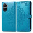 For Honor Play 7T Pro Mandala Flower Embossed Leather Phone Case(Blue) - 2