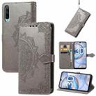 For Honor 30i Mandala Flower Embossed Leather Phone Case(Gray) - 1