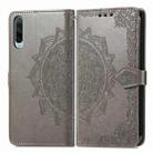 For Honor 30i Mandala Flower Embossed Leather Phone Case(Gray) - 2