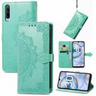 For Honor 30i Mandala Flower Embossed Leather Phone Case(Green) - 1