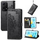 For Honor 200 Lite Global Mandala Flower Embossed Leather Phone Case(Black) - 1