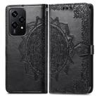 For Honor 200 Lite Global Mandala Flower Embossed Leather Phone Case(Black) - 2